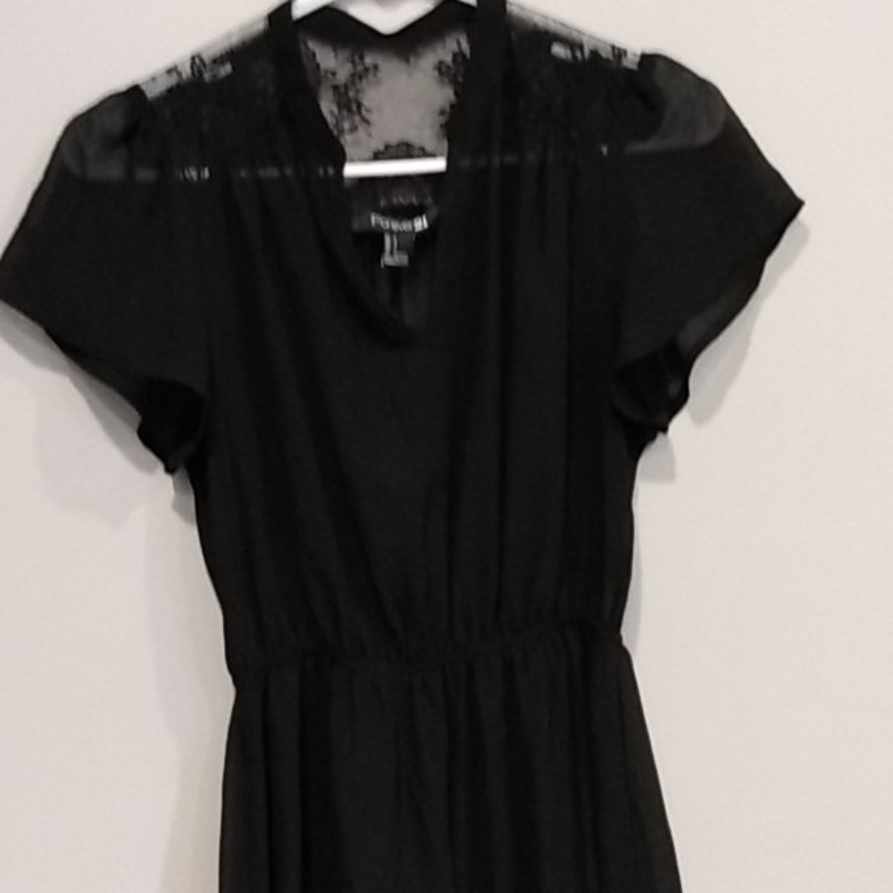 Pretty Sheer Black Dress by Forever 21